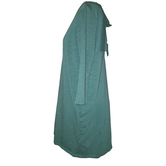 Dual Nature Tie Knot Back Lagan Look Minimalist Ever Green Sheath Dress XL - Picture 3 of 7